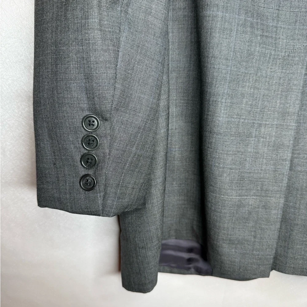 Brooks Brothers Golden Fleece Men's 100% Wool Blazer Gray Plaid 2 Button 44R